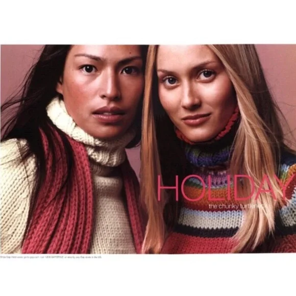 Vintage Y2K rainbow stripe Gap holiday wool turtleneck sweater XL - Picture 8 of 8